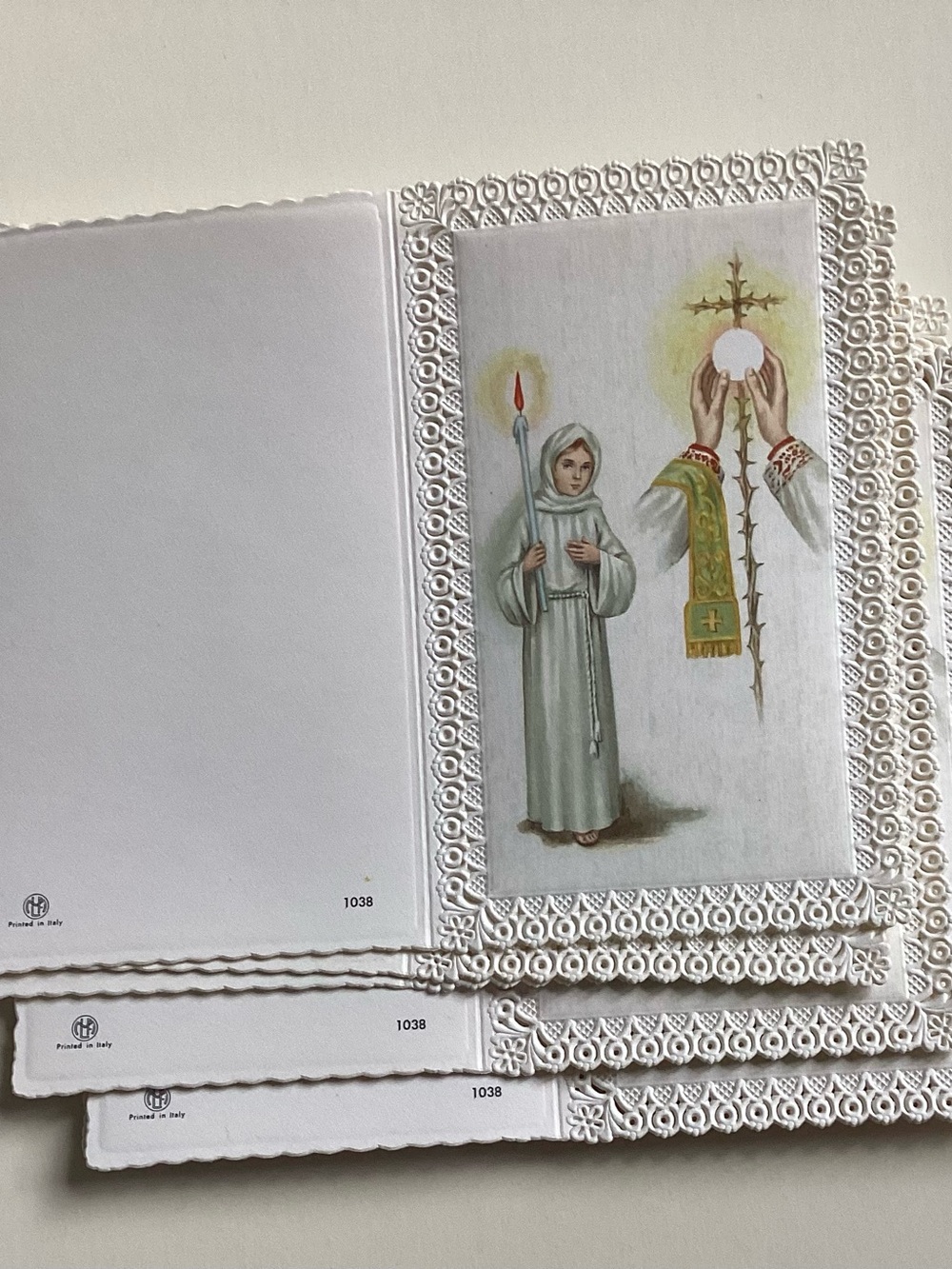 Antique Lace Holy religious prayer cards X10